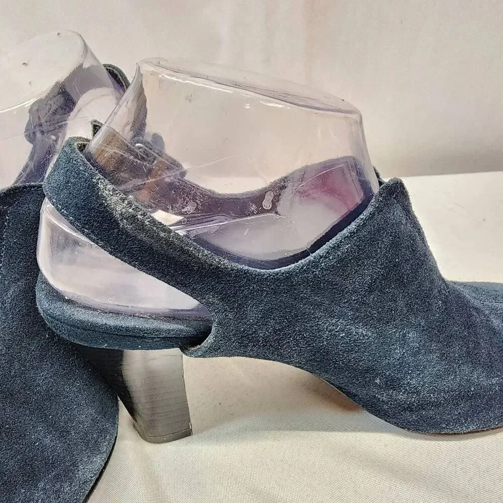 Aerosoles Heelrest Navy Suede Leather Sling Back Heel Shoes Women Size 8